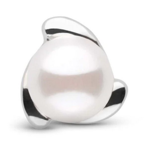 14K White Gold Akoya Peral Earrings - Picture 2 of 2